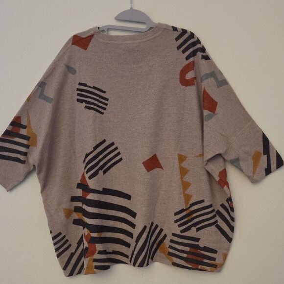 Inoah Boxy Graphic Dog Print Oversized Flannel Cozy Sweater Oversized (Bx13) - Picture 8 of 8